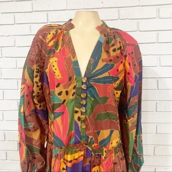 Farm Rio Women’s Leopard's Jungle Cotton Mini Dress‎ - Picture 8 of 14